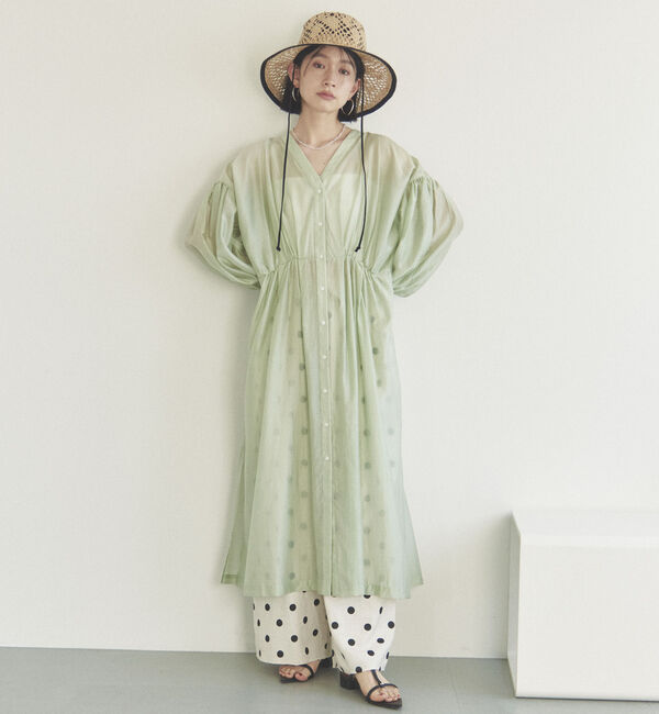 Doux archives「シアーギャザーシャツワンピース」|ワンピース|