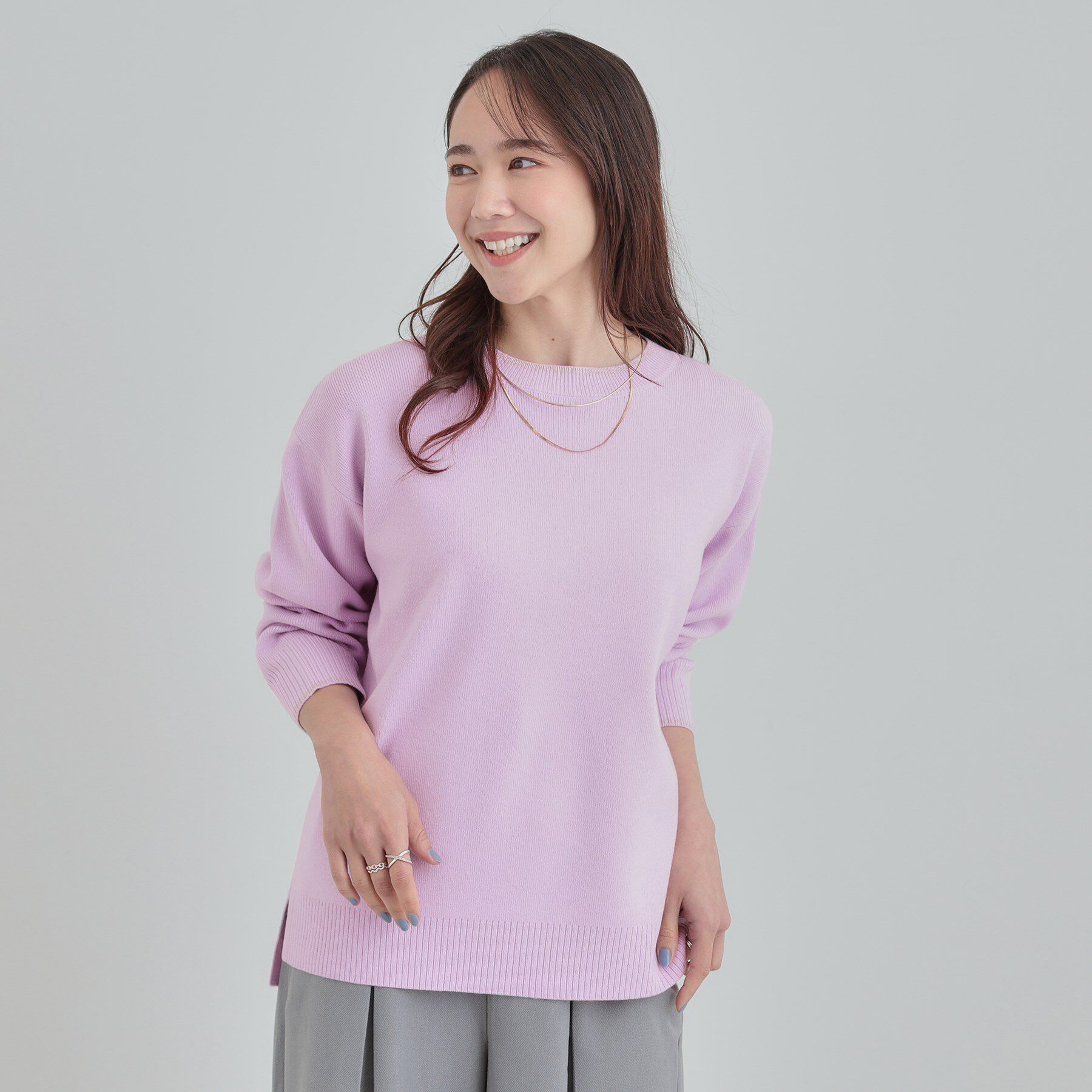 SHOO･LA･RUE「【洗濯機可/セットアップ可/毛玉になりにくい】クルーネックニット」|ニット・セーター|