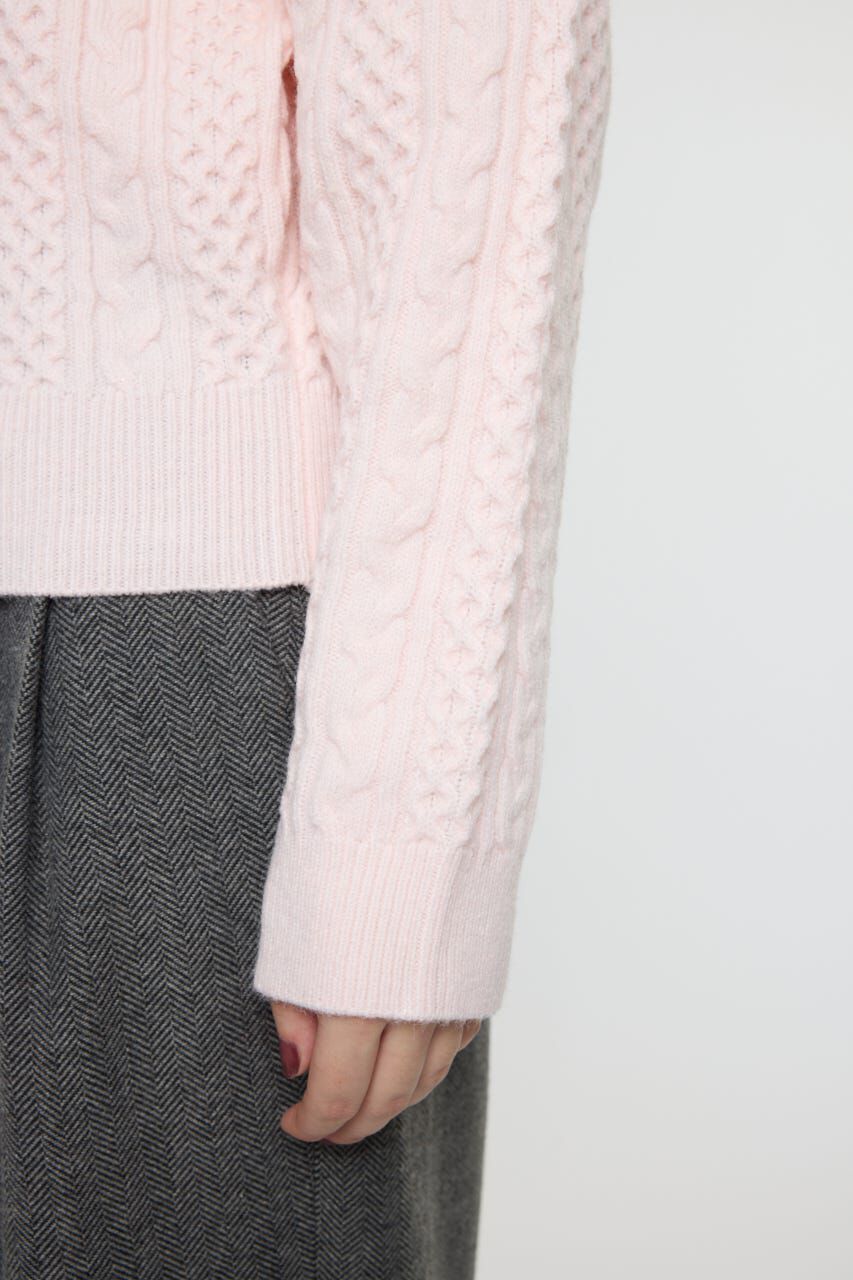 MOUSSY「CABLE V NECK ニット」|ニット・セーター|