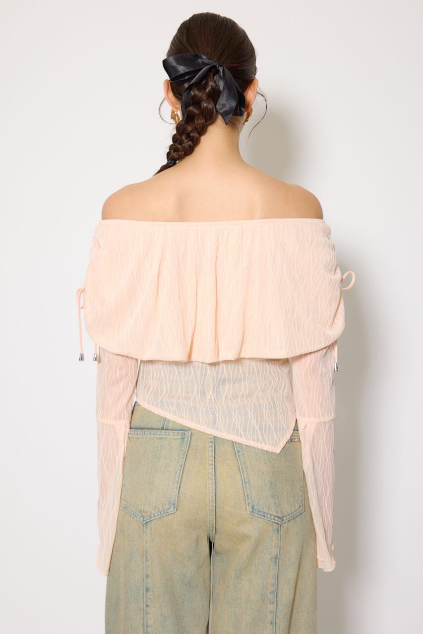 rienda「シアーレースオフショルトップス」|Tシャツ・カットソー|