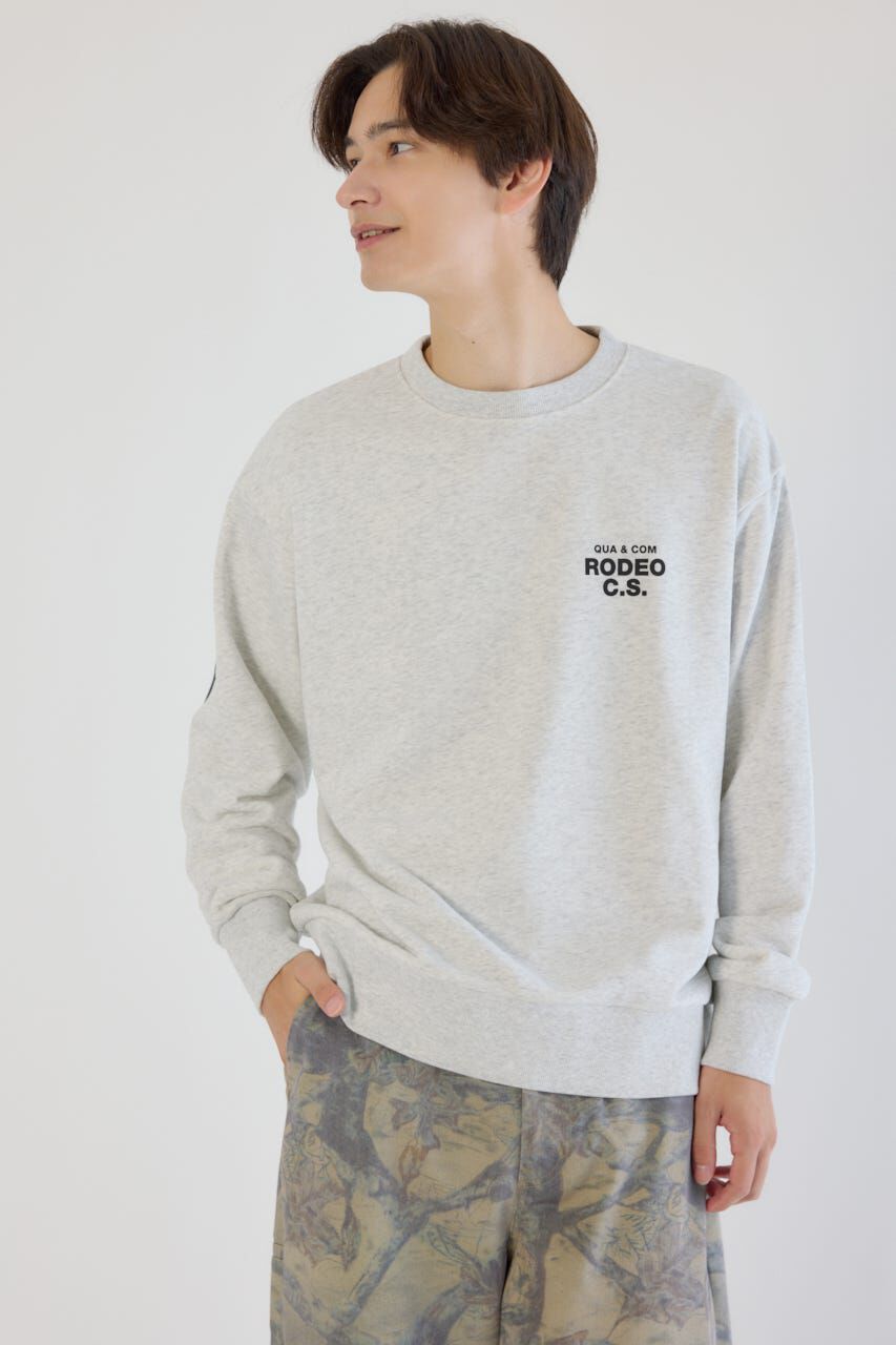 RODEO CROWNS「メンズフェイクレザーパッチスウェット」|パーカー|