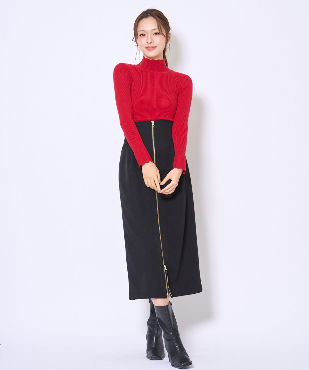 アンドクチュール「スカラハイネックニットプルオーバー」|ニット・セーター|