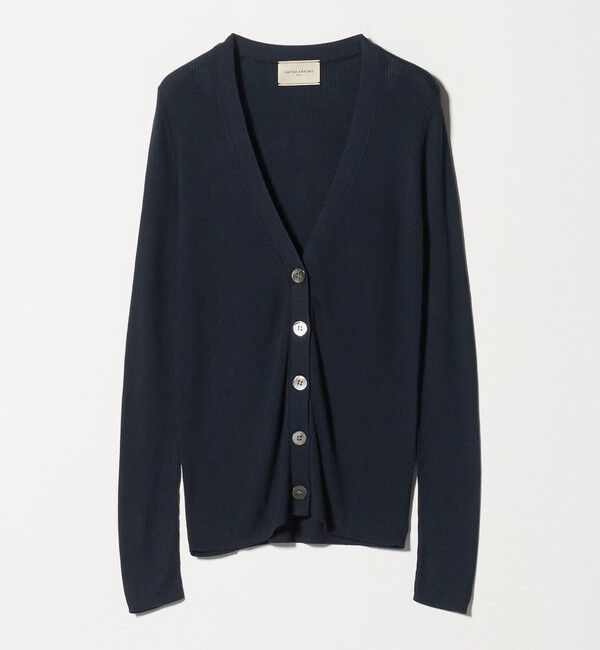 UNITED ARROWS「シルクリブ Vネック カーディガン」|カーディガン|