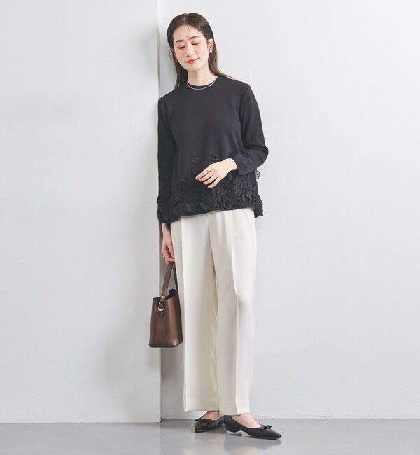 UNITED ARROWS「2タック ワイドパンツ WHITE」|スラックス|