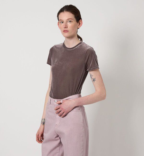 AEWEN MATOPH「＜AEWEN MATOPH＞シアー ベロア Tシャツ」|Tシャツ・カットソー|