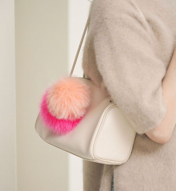 UNITED ARROWS「ファー ポンポン チャーム」|チャーム・キーホルダー|LT.PINK