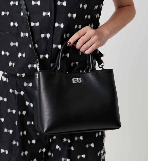 UNITED ARROWS「クラスプ スクエア ミニトートバッグ」|トートバッグ|BLACK