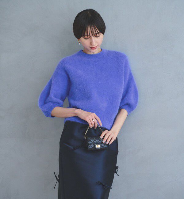 UNITED ARROWS「フォックスカシミヤ パフ ハーフスリーブ ニット」|ニット・セーター|