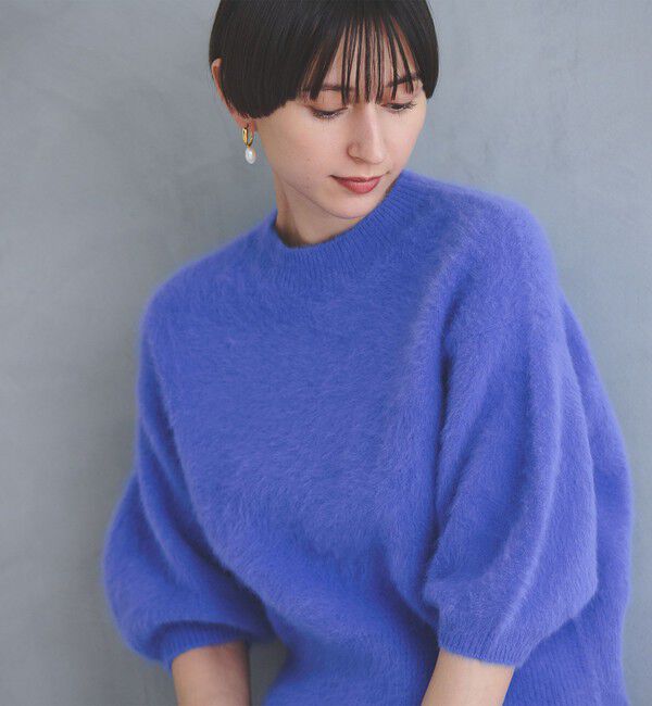 UNITED ARROWS「フォックスカシミヤ パフ ハーフスリーブ ニット」|ニット・セーター|