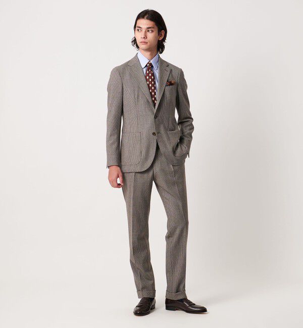 UNITED ARROWS「ハウンドトゥース 1プリーツ パンツ R―MODEL」|スーツ|