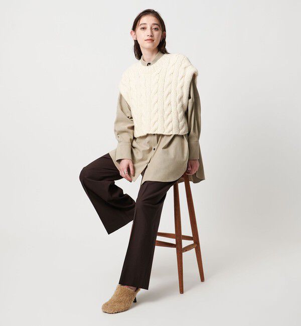UNITED ARROWS「＜SACRA＞ケーブル ニット ベスト」|ベスト・ジレ|