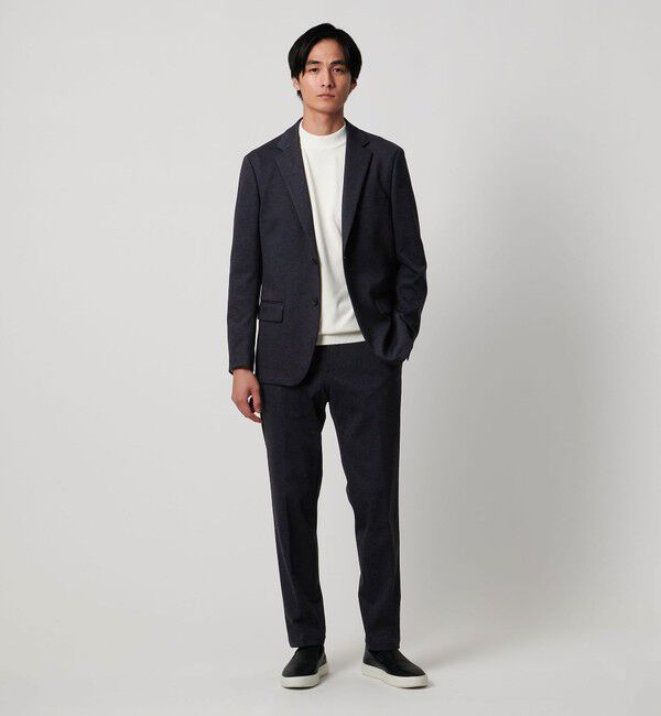 UNITED ARROWS「シャークスキン ジャージ ノープリーツパンツ UA COZY ウォッシャブル ストレッチ 防しわ」|スーツ|