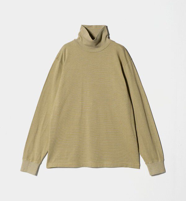 UNITED ARROWS「＜Yonetomi＞GARMENT DYED BORDER T-SHIRT/ボーダー タートルネック ロングTシャツ」|Tシャツ・カットソー|BEIGE