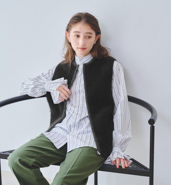 UNITED ARROWS「フォックスカシミヤ ジップ ベスト」|ベスト・ジレ|