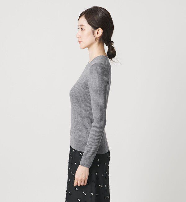 UNITED ARROWS「リブ クルーネック ニット」|ニット・セーター|