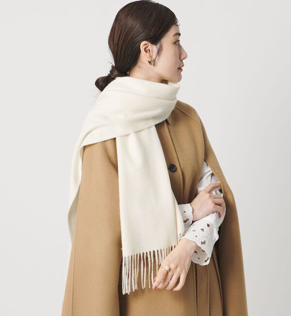 UNITED ARROWS「カシミヤ ソリッド ストール」|ストール|OFF WHITE