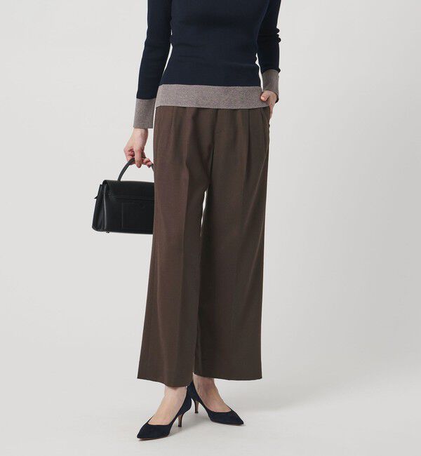 UNITED ARROWS「２タック ワイド パンツ」|チノ|DK.BROWN