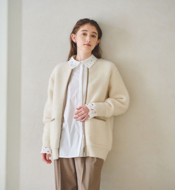 UNITED ARROWS「フォックスカシミヤ トリムコンビ カーディガン」|カーディガン|