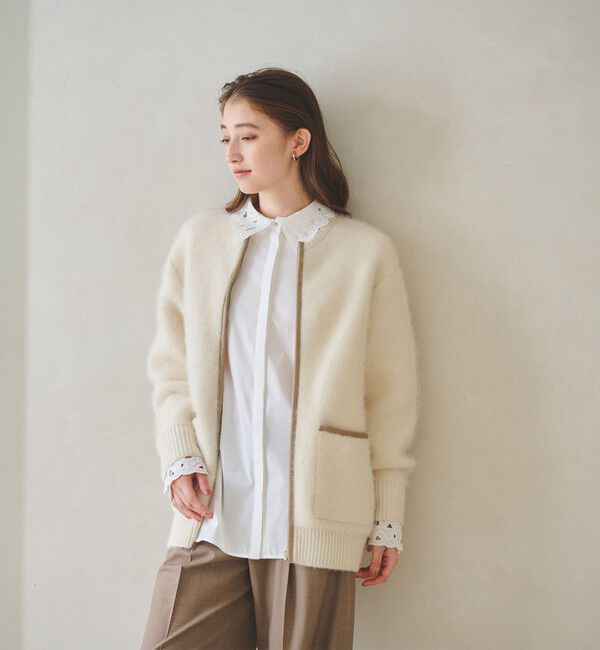 UNITED ARROWS「フォックスカシミヤ トリムコンビ カーディガン」|カーディガン|