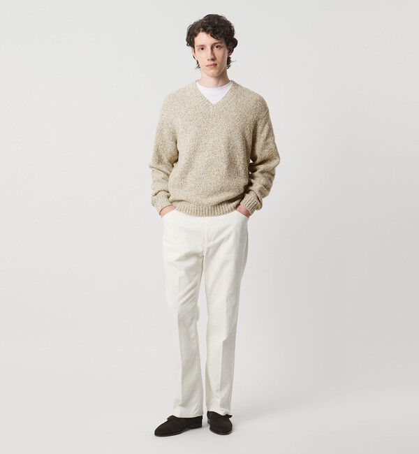 UNITED ARROWS「ウール コットン カシミア ムリネ Vネック ニット」|ニット・セーター|