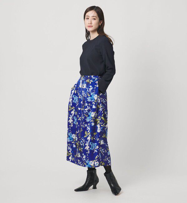 UNITED ARROWS「サテン コクーン プリント スカート ‐ウォッシャブル‐」|スカート|