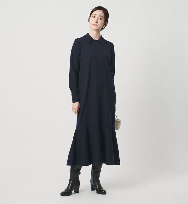 UNITED ARROWS「ニット ペプラム ロング ワンピース」|ワンピース|