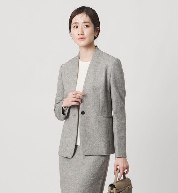 UNITED ARROWS「ツイードライク ノーカラージャケット」|ノーカラージャケット|