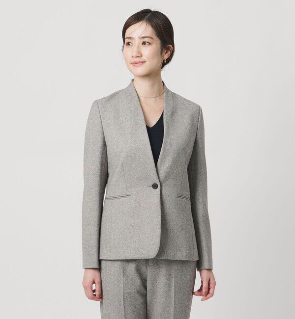 UNITED ARROWS「ツイードライク ノーカラージャケット」|ノーカラージャケット|