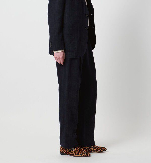 UNITED ARROWS「＜District＞シュリンク サージ 2プリーツ テーパードパンツ」|スーツ|NAVY