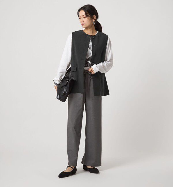 UNITED ARROWS green label relaxing「パウダリー ノーカラー ジレ」|ベスト・ジレ|