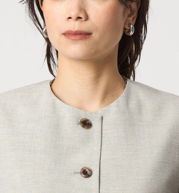 UNITED ARROWS green label relaxing「パウダリー ノーカラー ジレ」|ベスト・ジレ|