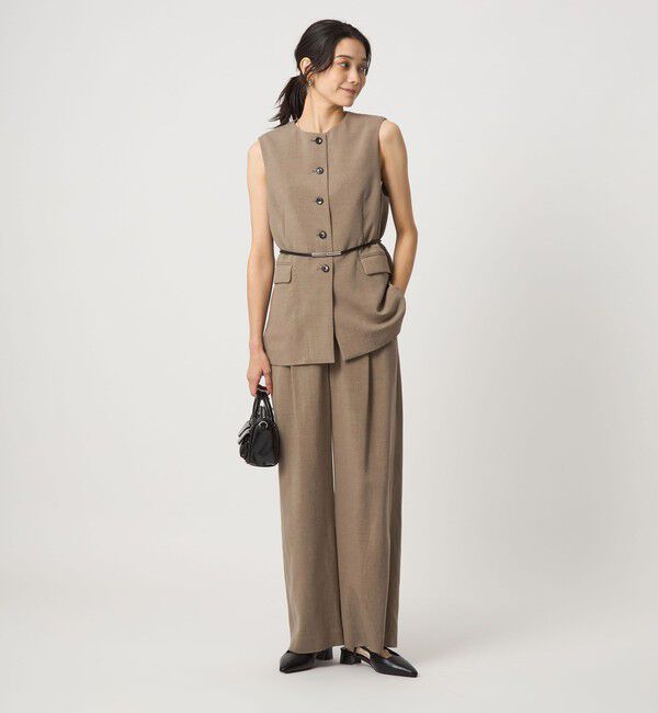 UNITED ARROWS green label relaxing「パウダリー ノーカラー ジレ」|ベスト・ジレ|