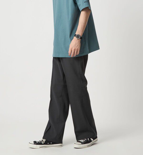 UNITED ARROWS green label relaxing「ポリエステル カルゼ ワイド ストレート ユーティリティパンツ イージーパンツ  -ストレッチ-」|その他|DK.GRAY