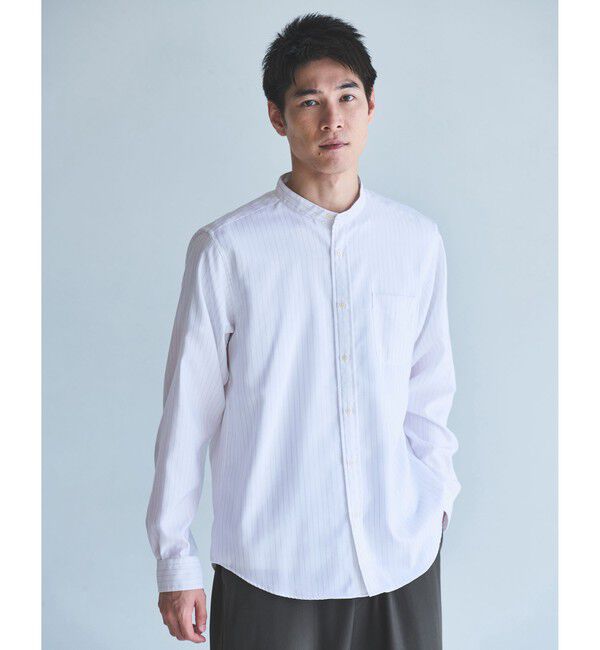 UNITED ARROWS green label relaxing「W/R オックス バンドカラー シャツ」|シャツ・ブラウス|WHITE