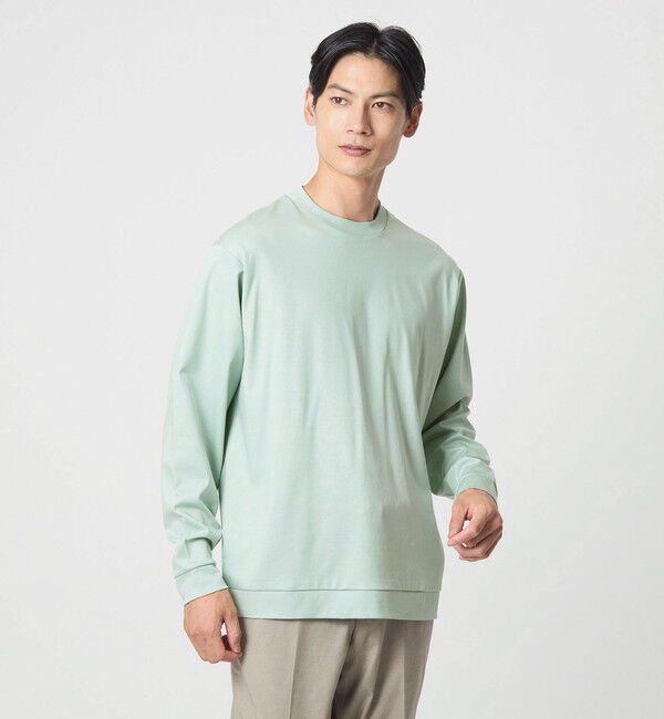 UNITED ARROWS green label relaxing「L/A ポンチ ビズ クルーネック カットソー -抗菌-」|Tシャツ・カットソー|LIME