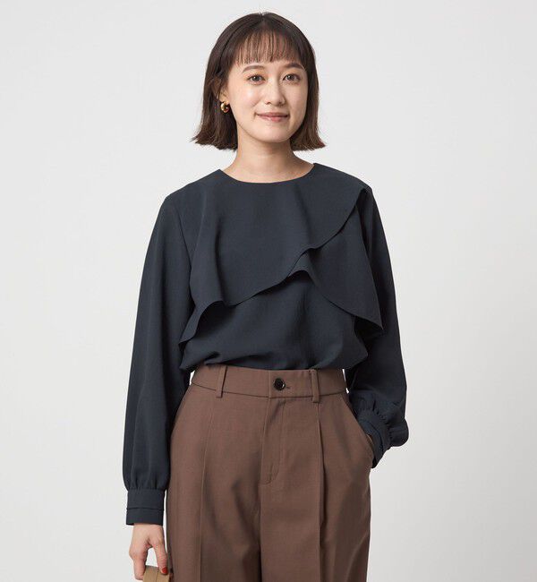 UNITED ARROWS green label relaxing「ケープ ロングスリーブ ブラウス」|シャツ・ブラウス|