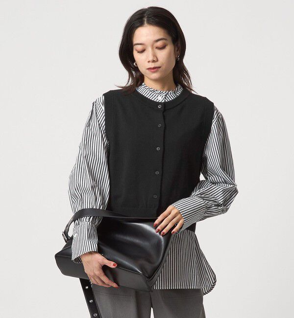 UNITED ARROWS green label relaxing「ニットベスト&times;フリルネック ブラウス」|シャツ・ブラウス|