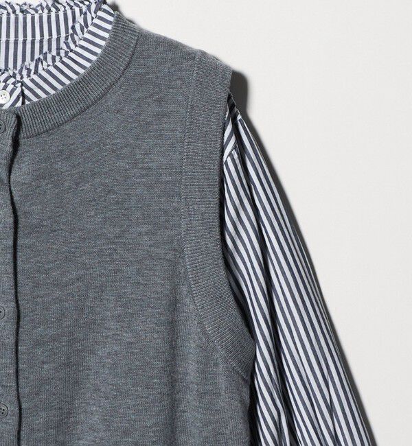 UNITED ARROWS green label relaxing「ニットベスト&times;フリルネック ブラウス」|シャツ・ブラウス|