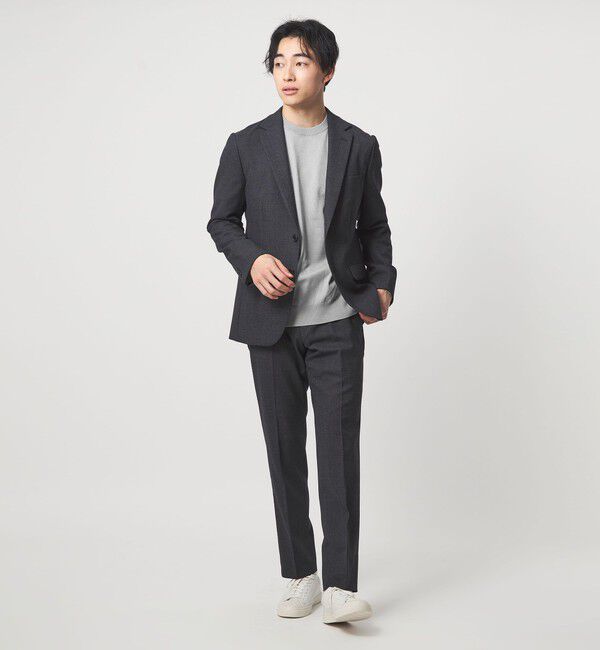 UNITED ARROWS green label relaxing「A+ MOULINE ポリエステル クルーネック ニット -ウォッシャブル-」|ニット・セーター|