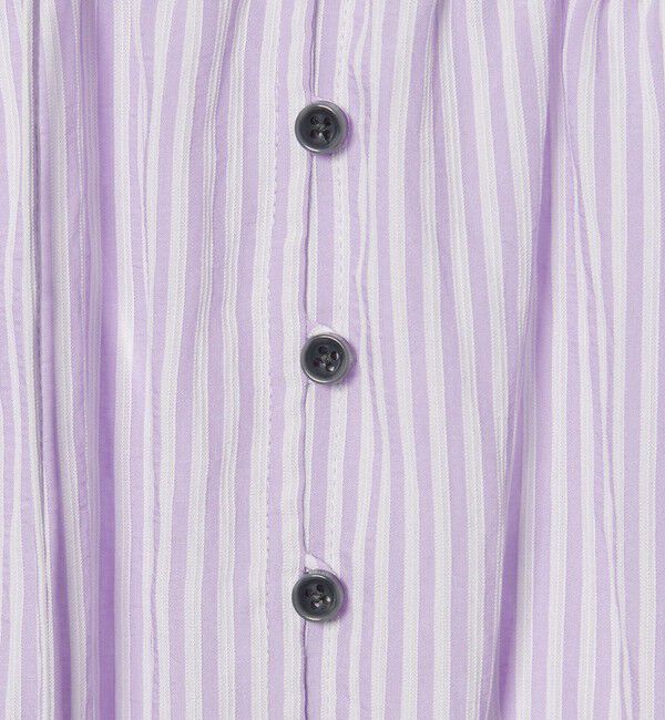 EMMEL REFINES「＜EMMEL REFINES＞EM ストライプ ギャザー ブラウス」|シャツ・ブラウス|