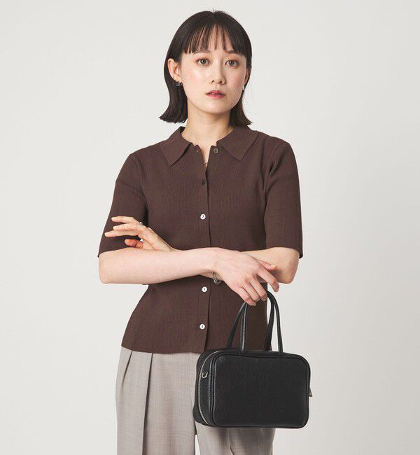 UNITED ARROWS green label relaxing「HIYOKE エリツキ リブ ニット マシンウォッシャブル UVカット 遮熱」|ニット・セーター|