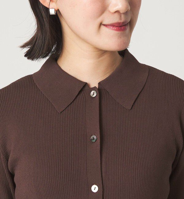 UNITED ARROWS green label relaxing「HIYOKE エリツキ リブ ニット マシンウォッシャブル UVカット 遮熱」|ニット・セーター|