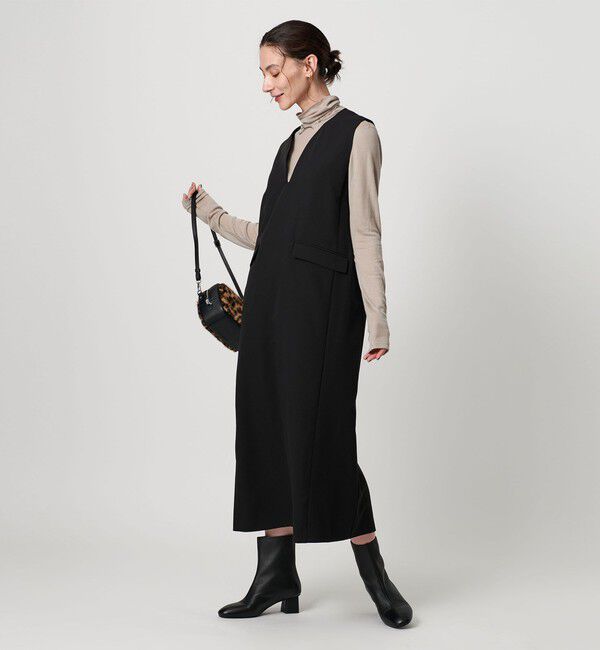 BEAUTY&YOUTH UNITED ARROWS「【WEB限定】ドレープツイル キーネックワンピース ウォッシャブル」|ワンピース|