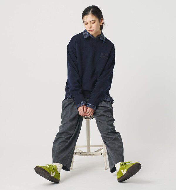 BEAUTY&YOUTH UNITED ARROWS「ロゴクルーネック ニットプルオーバー ウォッシャブル」|ニット・セーター|