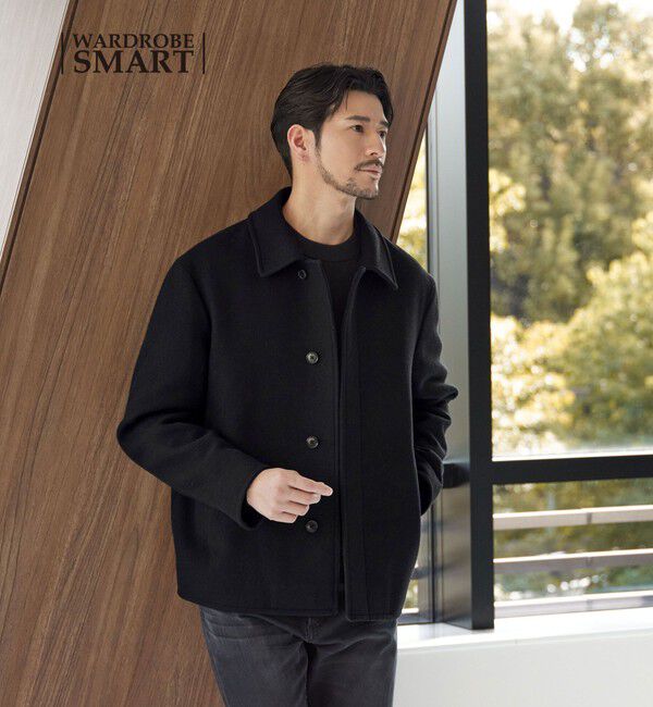 BEAUTY&YOUTH UNITED ARROWS「【WEB限定 WARDROBE SMART】PE メルトン バルカラーブルゾン」|ブルゾン・スタジャン|BLACK