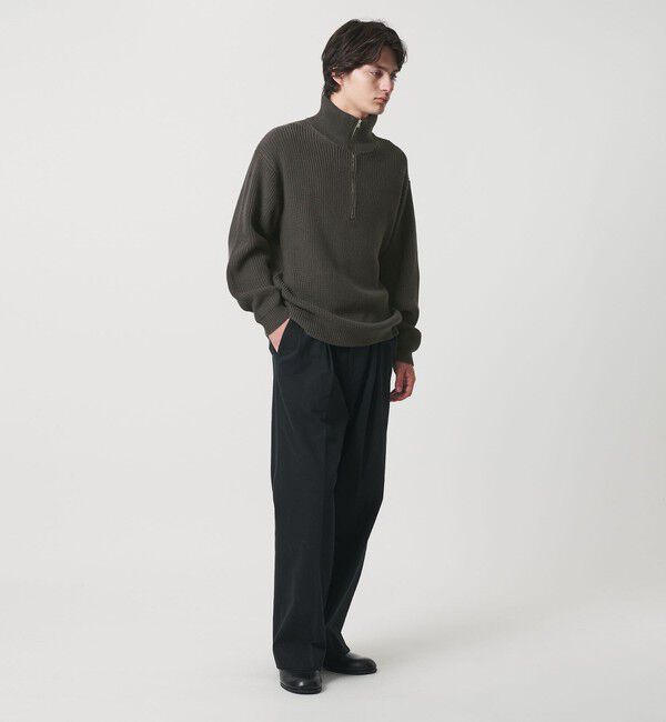 MONKEY TIME「バルキー アゼ ハーフジップ ニット」|ニット・セーター|