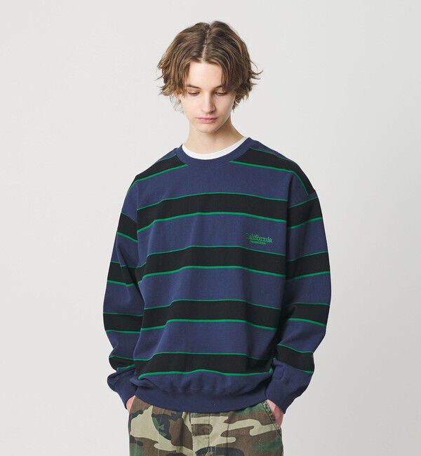 California General Store「＜CGS.＞ボーダー スウェット クルーネック」|スウェット・ジャージ|NAVY