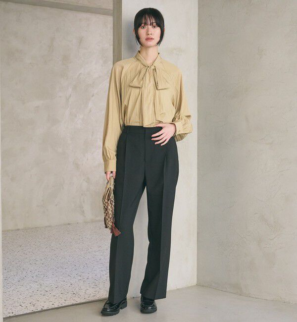 BEAUTY&YOUTH UNITED ARROWS「【WEB限定 Wardrobe DAILY MINIMAL】メランジ タックストレートパンツ ウォッシャブル」|スラックス|