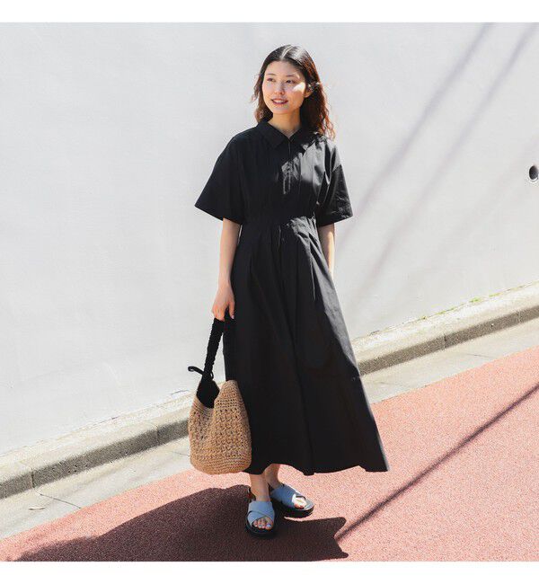 Ray BEAMS 「タック ウエスト シャツ ワンピース」|ワンピース|