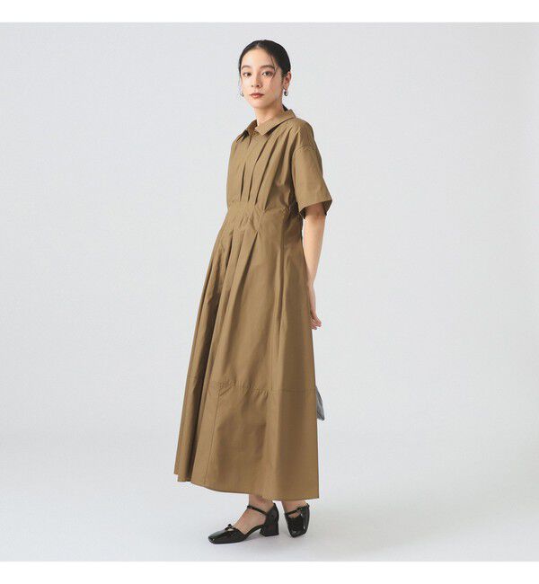 Ray BEAMS 「タック ウエスト シャツ ワンピース」|ワンピース|